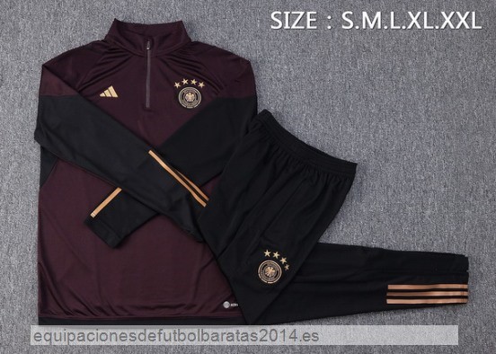 Nuevo Conjunto Completo Sudadera Entrenamiento Niños Alemania 2022 Borgona Negro Baratas